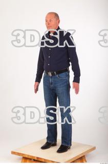 Whole body deep blue shirt jeans of Ed 0002